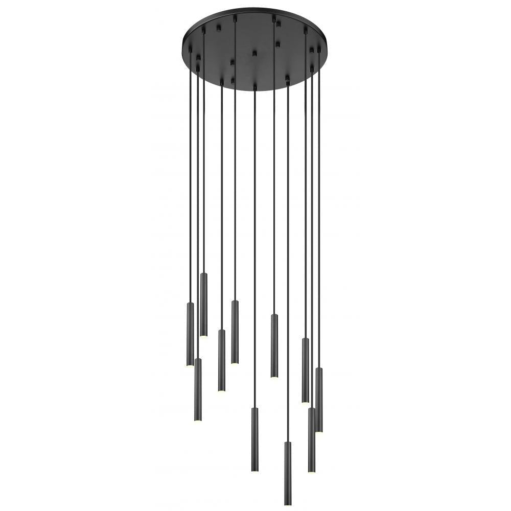 11 Light Chandelier-Matte Black
