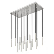 17 Light Linear Chandelier-Brushed Nickel
