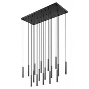 17 Light Linear Chandelier-Matte Black