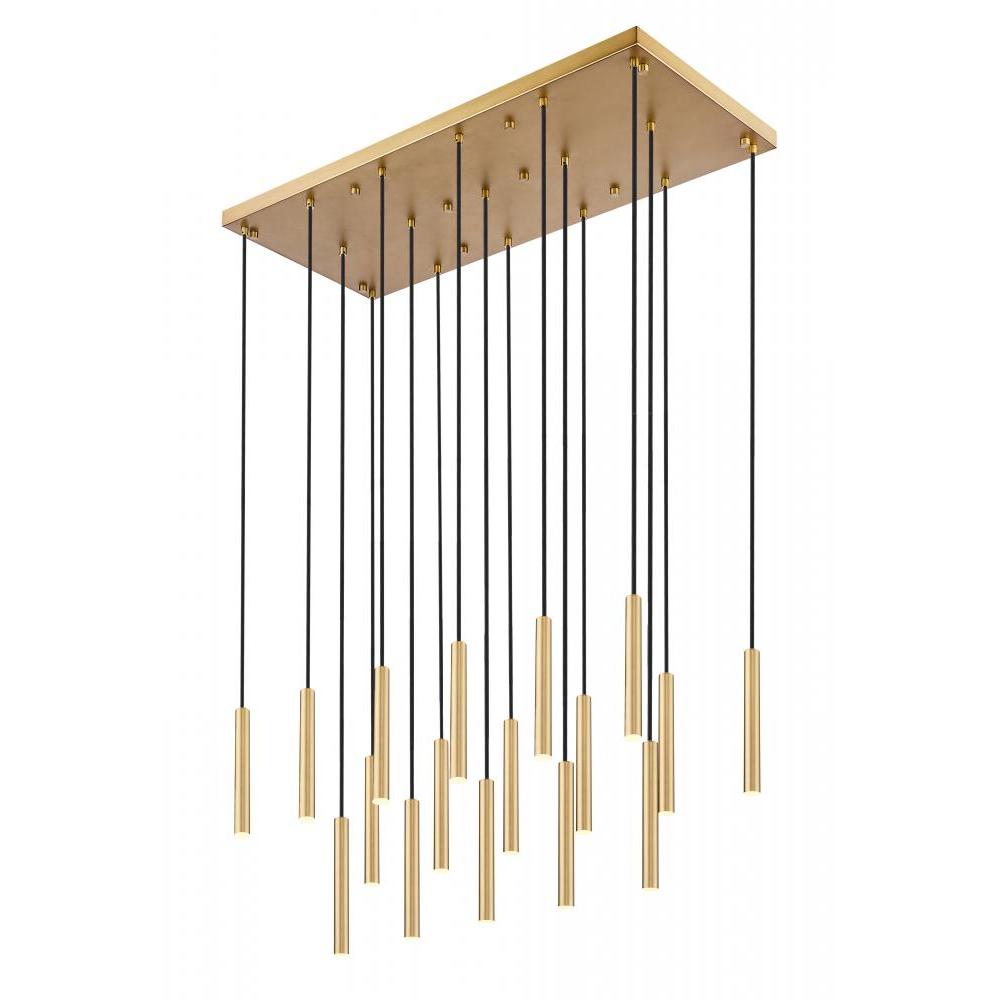 17 Light Linear Chandelier-Modern Gold