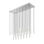 23 Light Linear Chandelier-Brushed Nickel