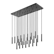 23 Light Linear Chandelier-Matte Black
