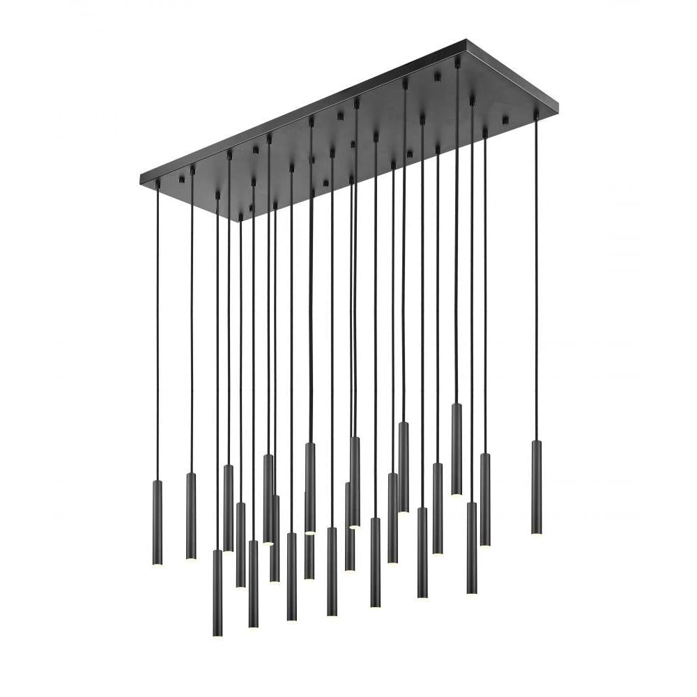23 Light Linear Chandelier-Matte Black
