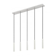 5 Light Linear Chandelier-Brushed Nickel