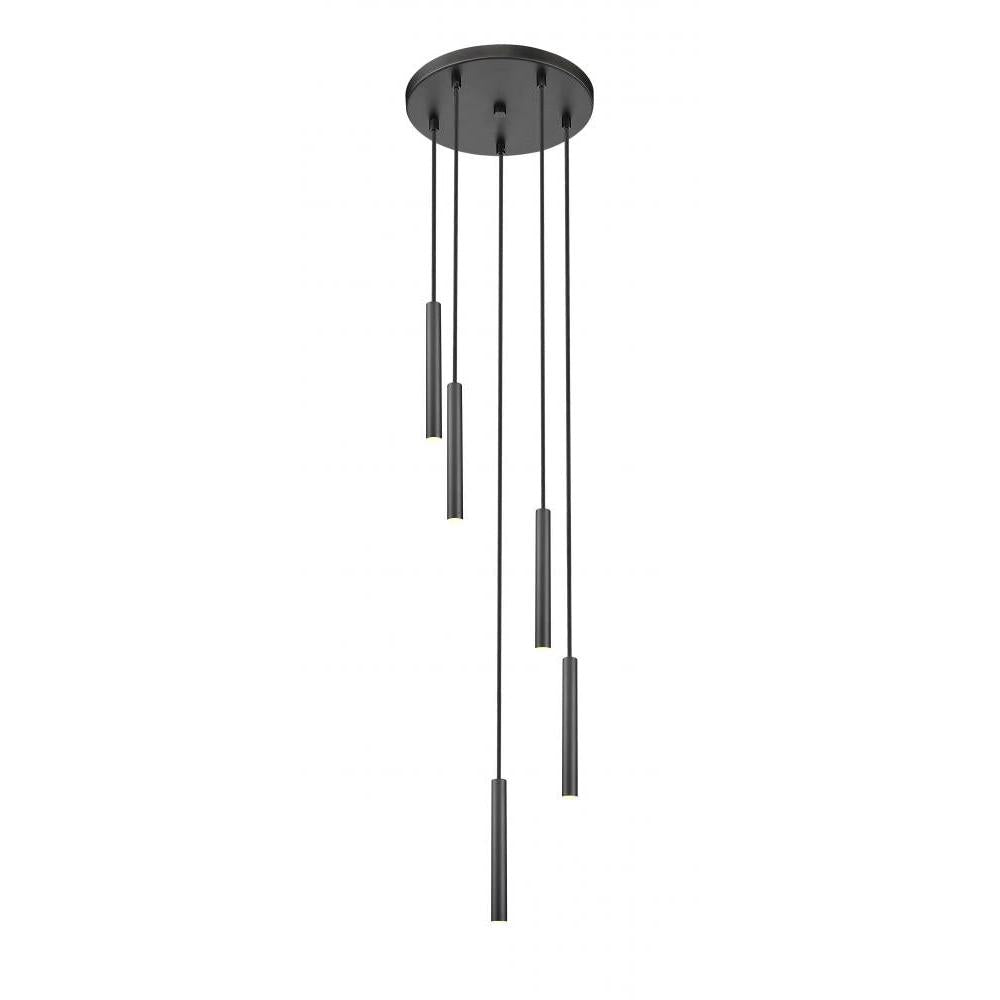 5 Light Chandelier-Matte Black