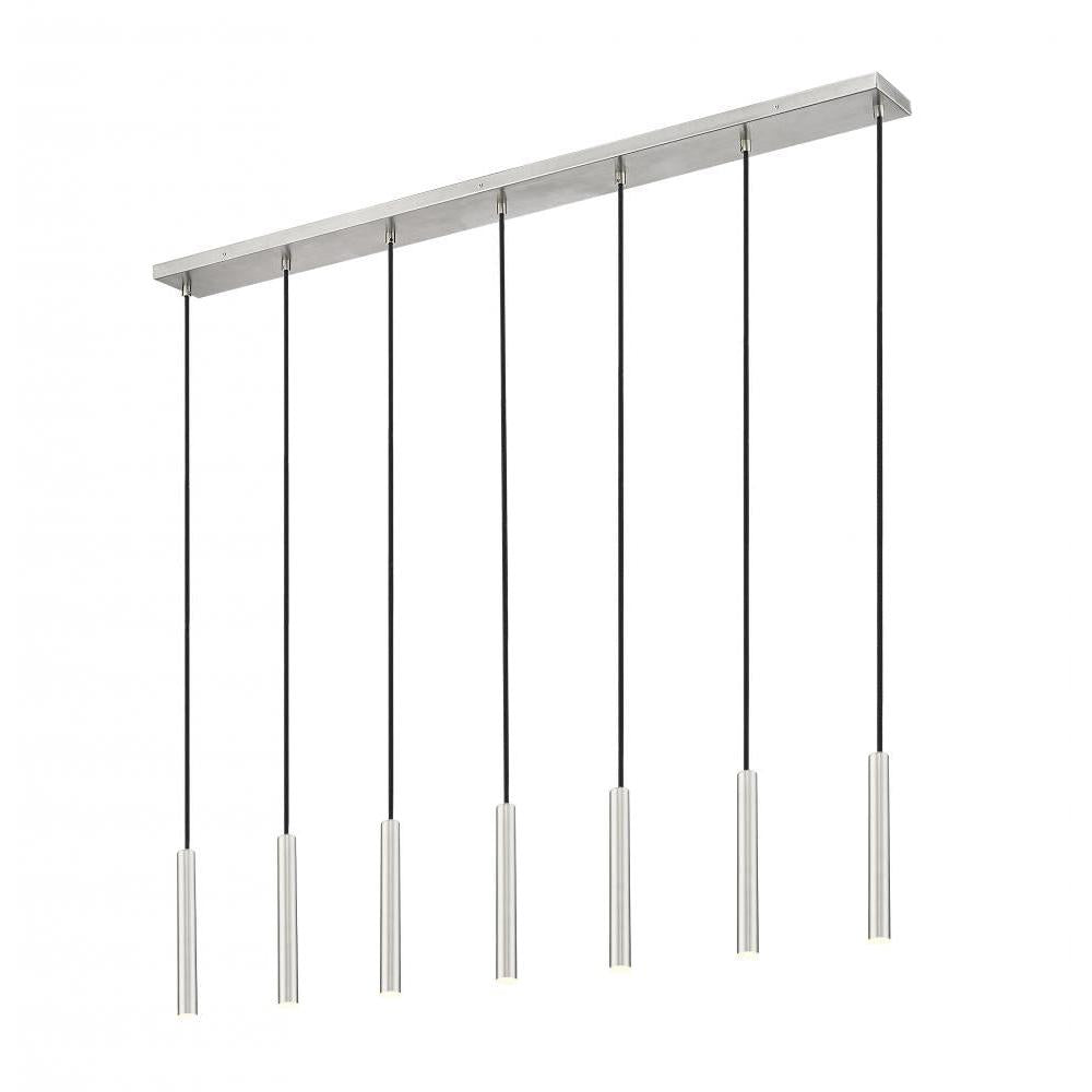 7 Light Linear Chandelier-Brushed Nickel