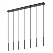 7 Light Linear Chandelier-Matte Black