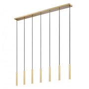 7 Light Linear Chandelier-Modern Gold