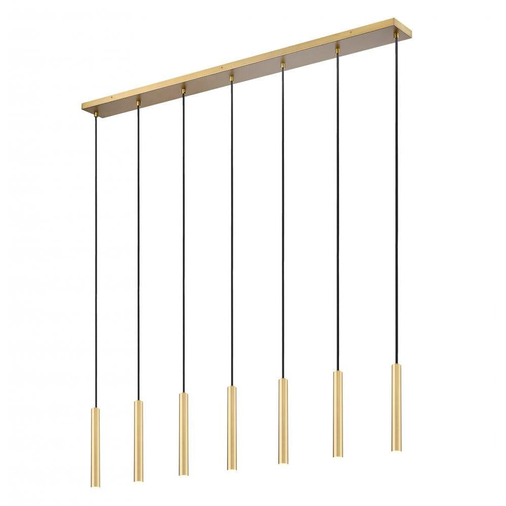 7 Light Linear Chandelier-Modern Gold