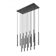17 Light Linear Chandelier-Matte Black