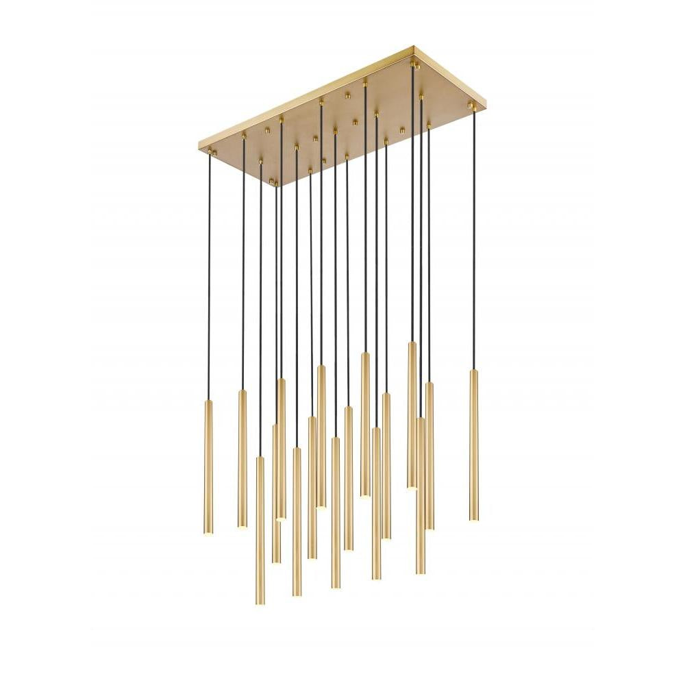 17 Light Linear Chandelier-Modern Gold