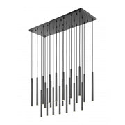23 Light Linear Chandelier-Matte Black