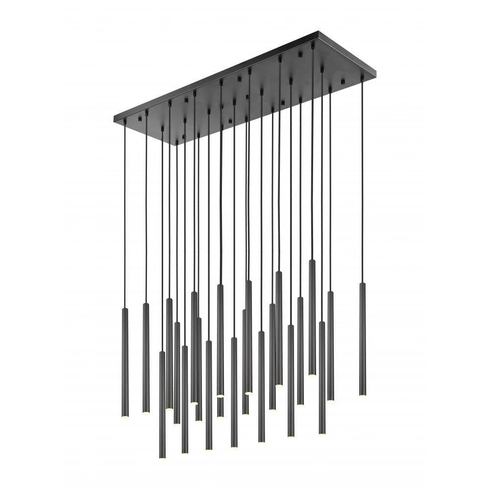 23 Light Linear Chandelier-Matte Black