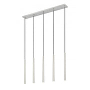 5 Light Linear Chandelier-Brushed Nickel