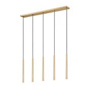 5 Light Linear Chandelier-Modern Gold