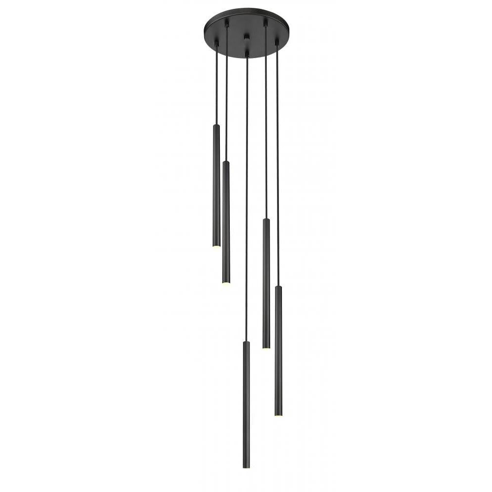 5 Light Chandelier-Matte Black