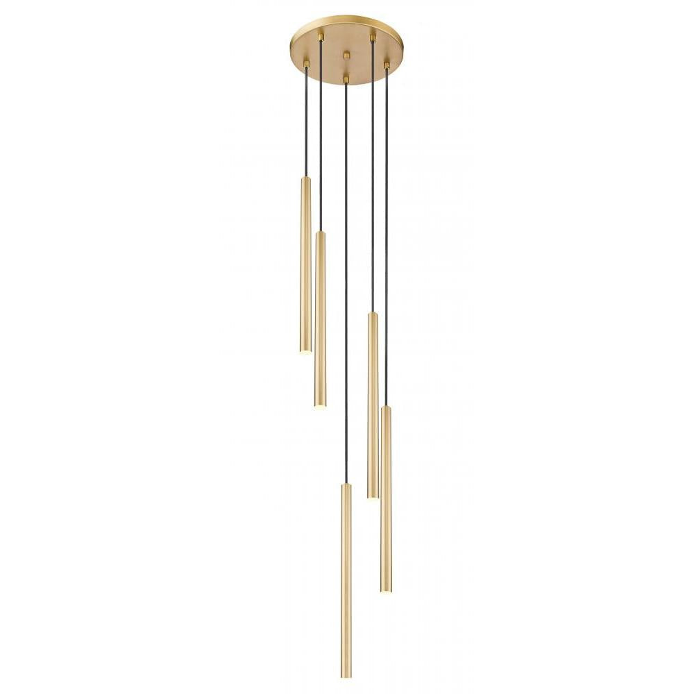 5 Light Chandelier-Modern Gold