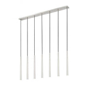 7 Light Linear Chandelier-Brushed Nickel