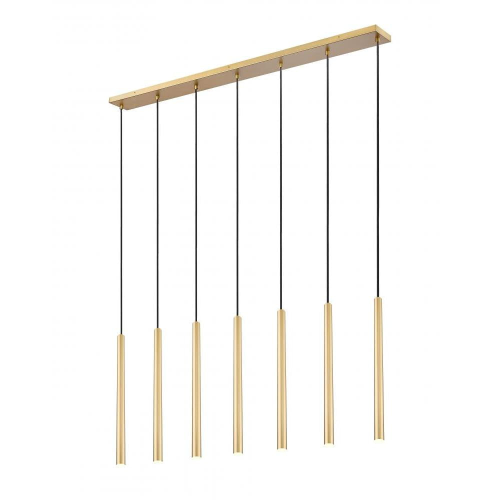 7 Light Linear Chandelier-Modern Gold