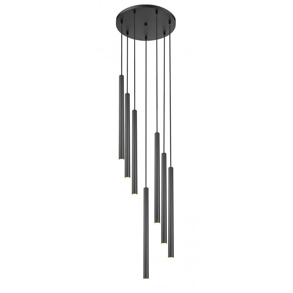 7 Light Chandelier-Matte Black