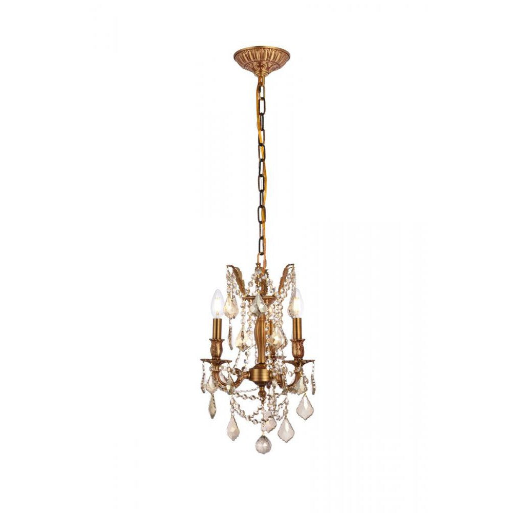 Elegant Lighting ROSALIA 9203D13FG-GT/RC Mini Pendant Traditional - French Gold