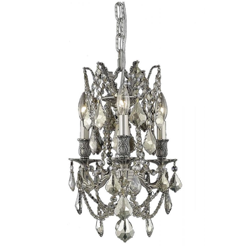 Elegant Lighting ROSALIA 9203D13PW-GT/RC Mini Pendant Traditional - Pewter