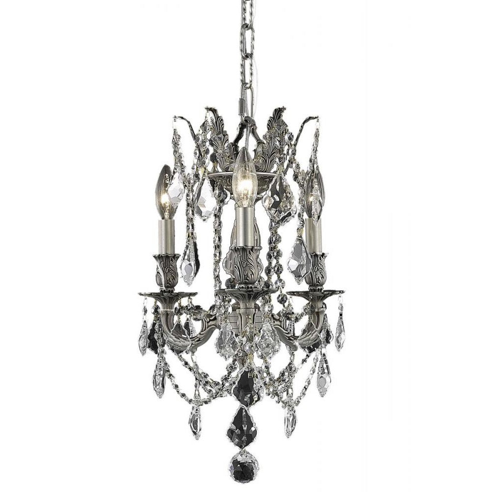 Elegant Lighting ROSALIA 9203D13PW/RC Mini Pendant Traditional - Pewter