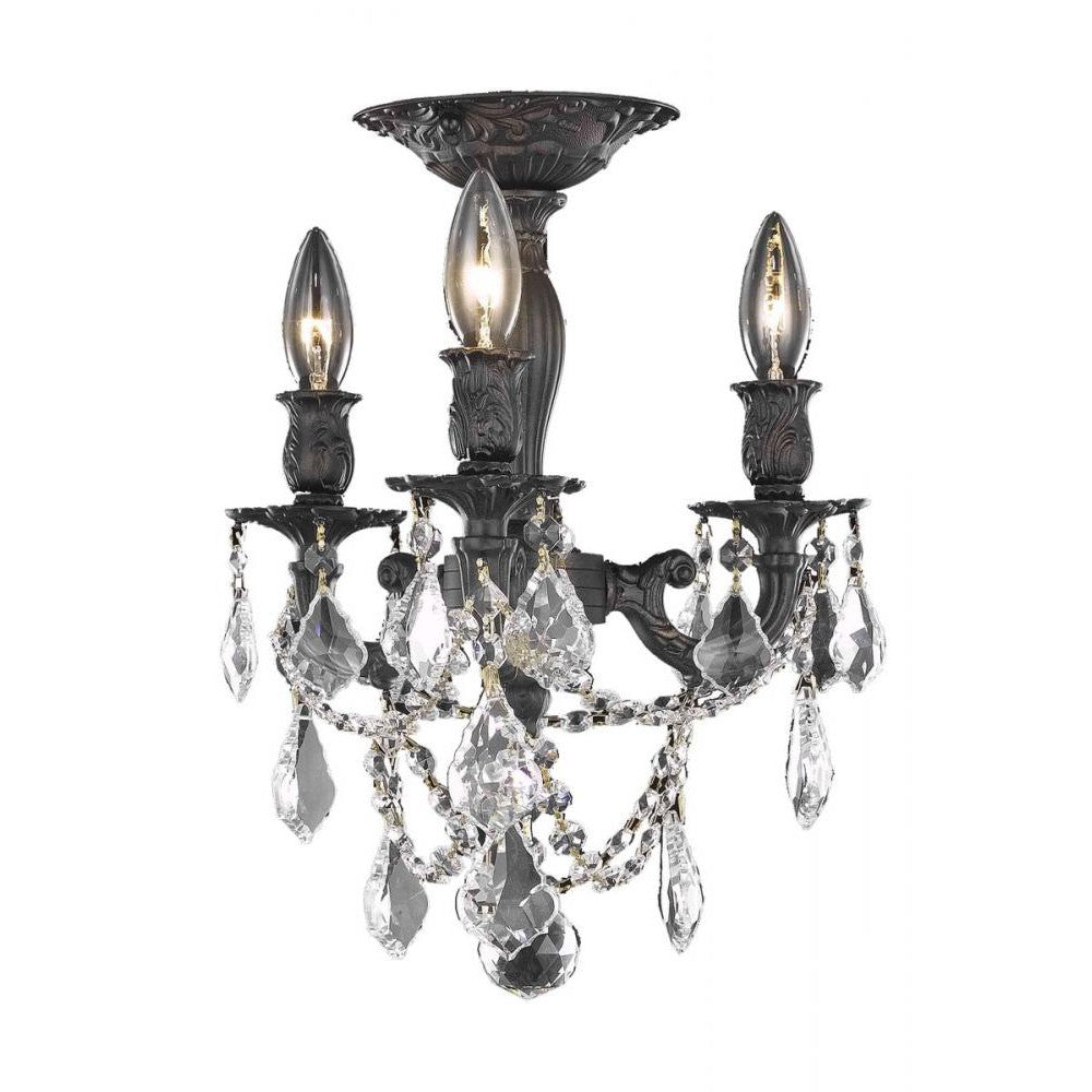 Elegant Lighting ROSALIA 9203F13DB/RC Flush Mount Traditional - Dark Bronze