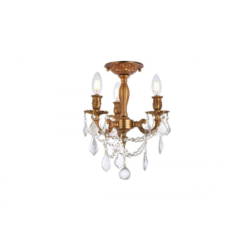 Elegant Lighting ROSALIA 9203F13FG/RC Flush Mount Traditional - French Gold