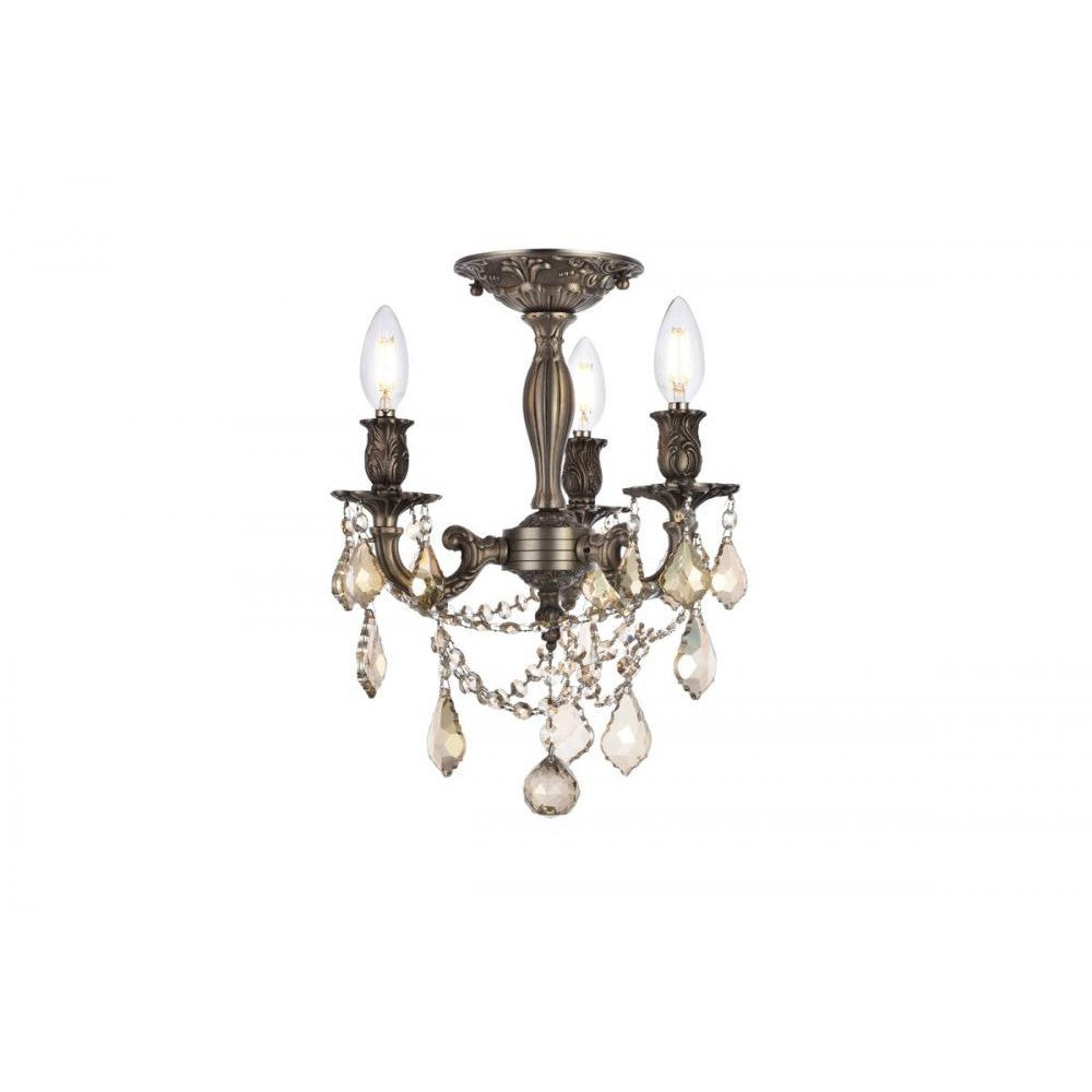 Elegant Lighting ROSALIA 9203F13PW-GT/RC Flush Mount Traditional - Pewter