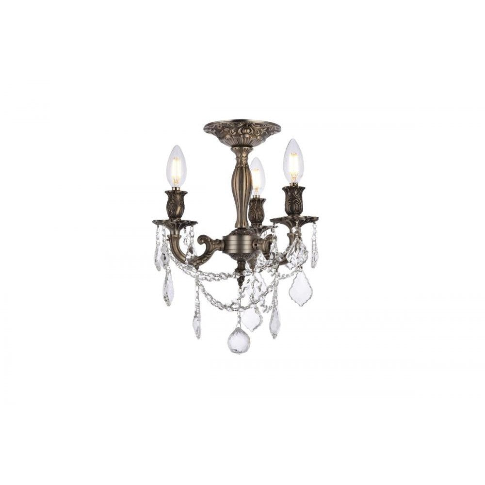 Elegant Lighting ROSALIA 9203F13PW/RC Flush Mount Traditional - Pewter