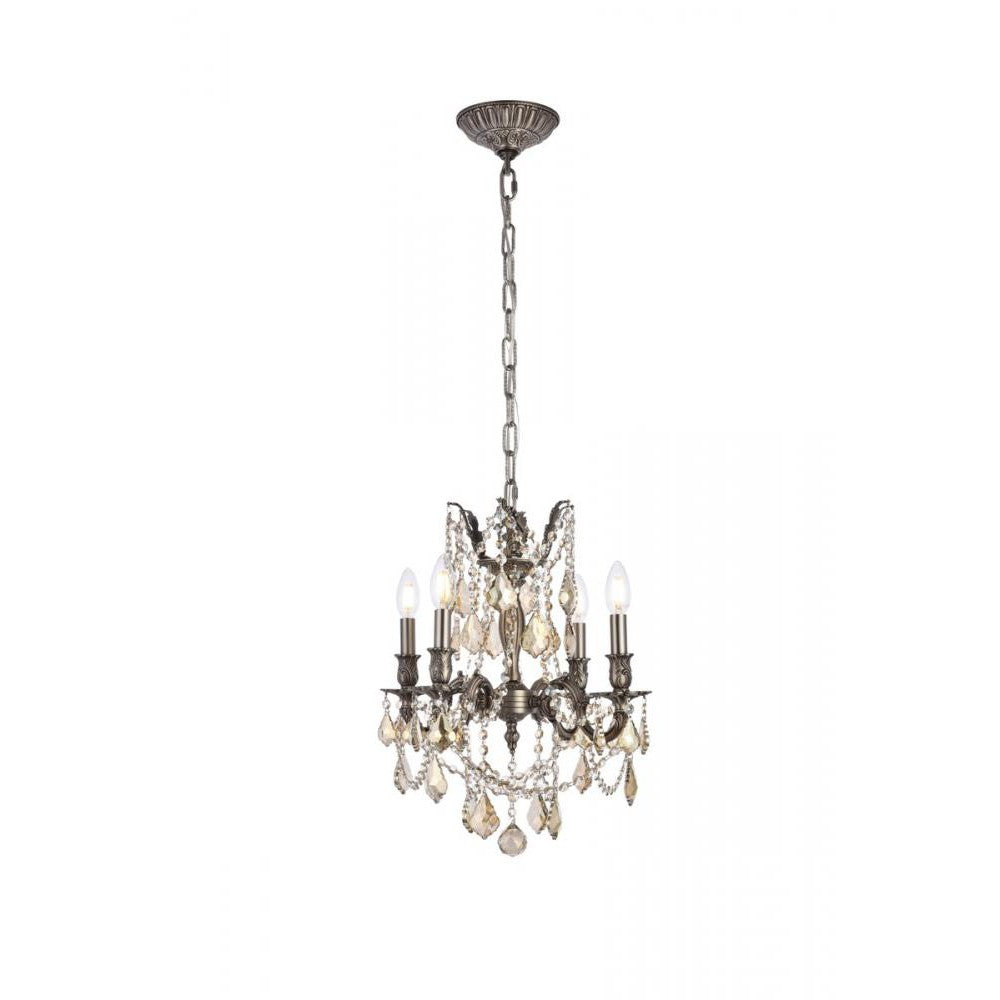 Elegant Lighting ROSALIA 9204D17PW-GT/RC Pendant Traditional - Pewter