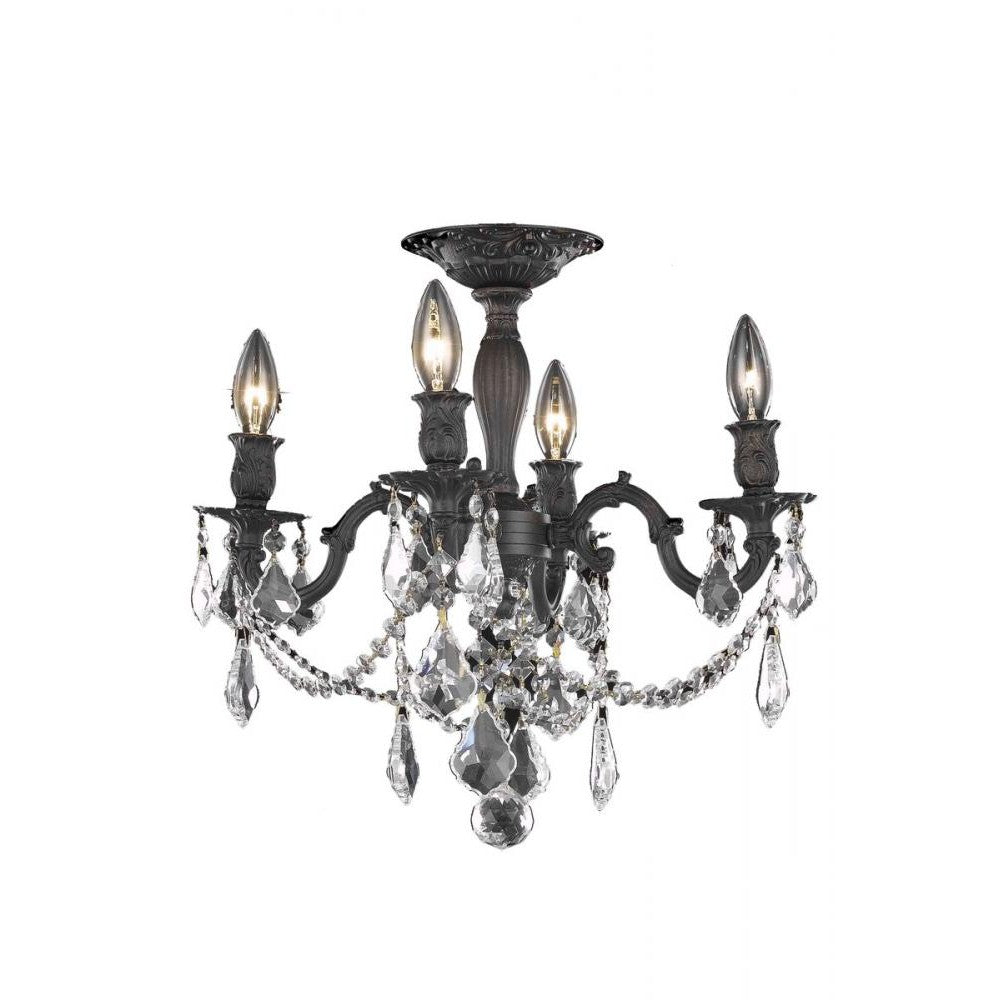 Elegant Lighting ROSALIA 9204F17DB/RC Flush Mount Traditional - Dark Bronze