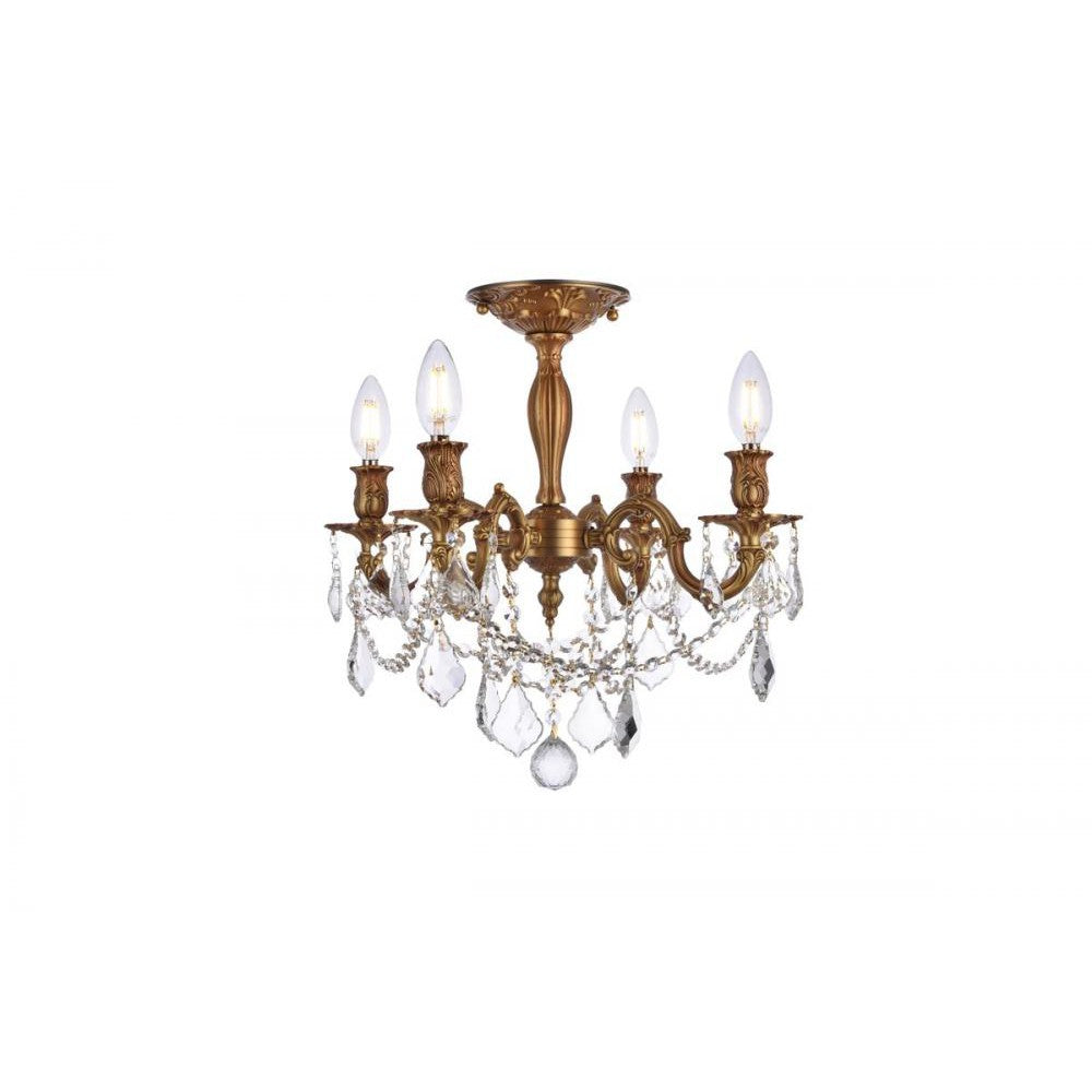 Elegant Lighting ROSALIA 9204F17FG/RC Flush Mount Traditional - French Gold