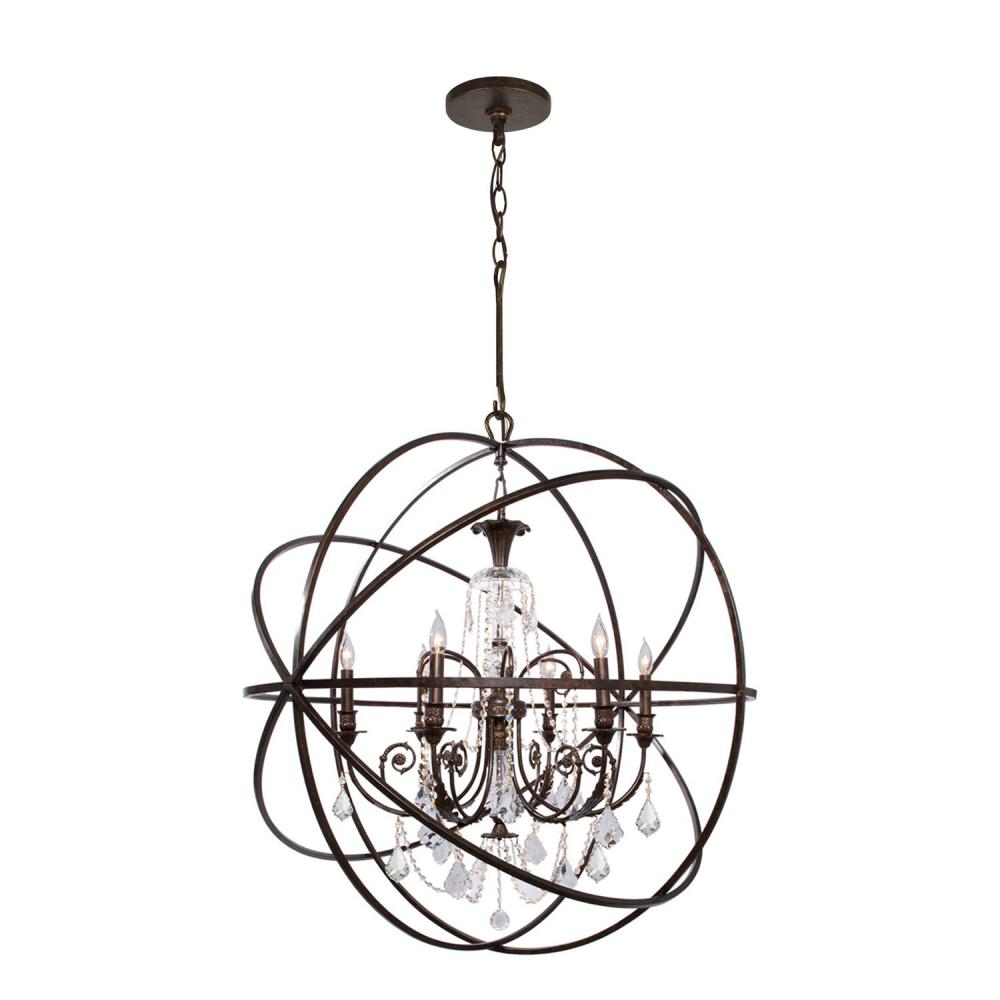 Crystorama SOLARIS 9219-EB-CL-MWP Chandelier Contemporary - English Bronze