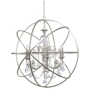 Crystorama Solaris 9219-OS-CL-MWP – 40 Inch – 6 Light – Chandelier – Olde Silver – Damp Rated