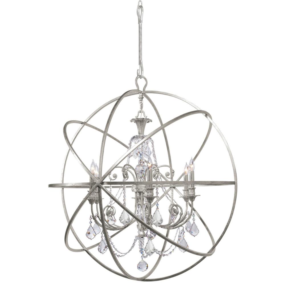 Crystorama SOLARIS 9219-OS-CL-MWP Chandelier Contemporary - Olde Silver