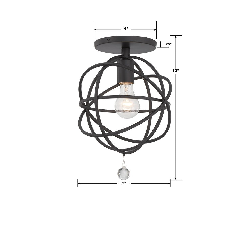 Crystorama SOLARIS 9220-BK_CEILING Flush Mount Contemporary - Black