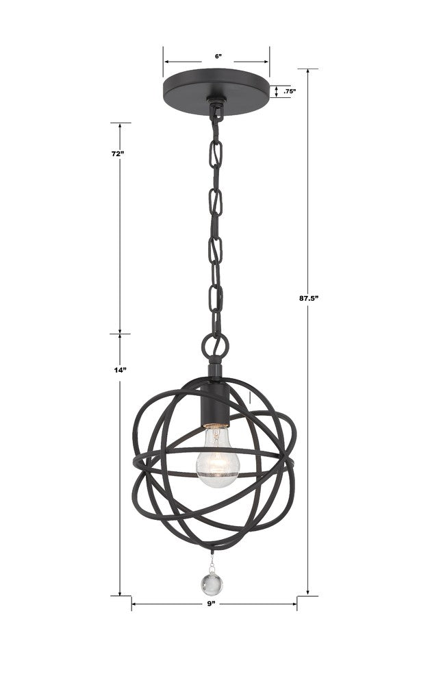 Crystorama SOLARIS 9220-BK Pendant Contemporary - Black