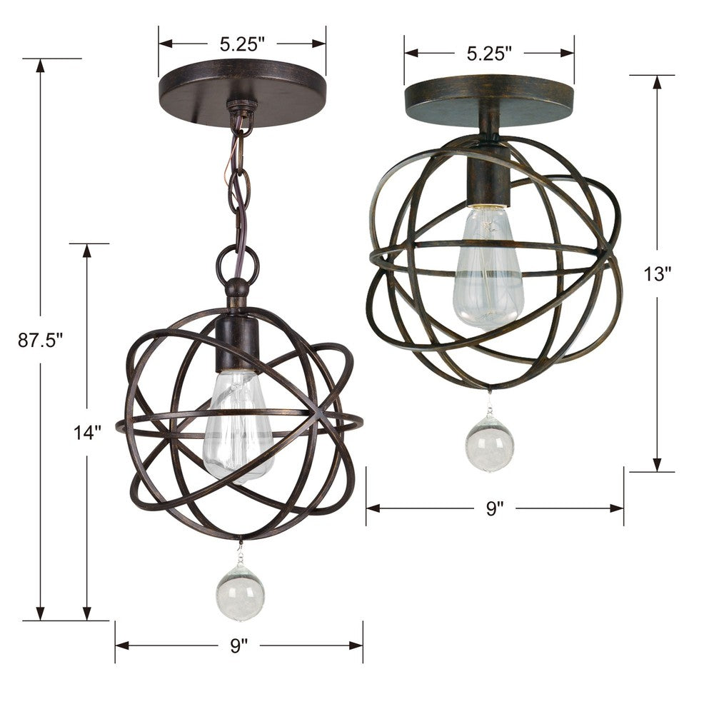 Crystorama SOLARIS 9220-EB_CEILING Flush Mount Contemporary - English Bronze