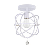 Crystorama Solaris 9220-WW_CEILING – 9 Inch – 1 Light – Semi Flush Mount Light – Wet White – Damp Rated