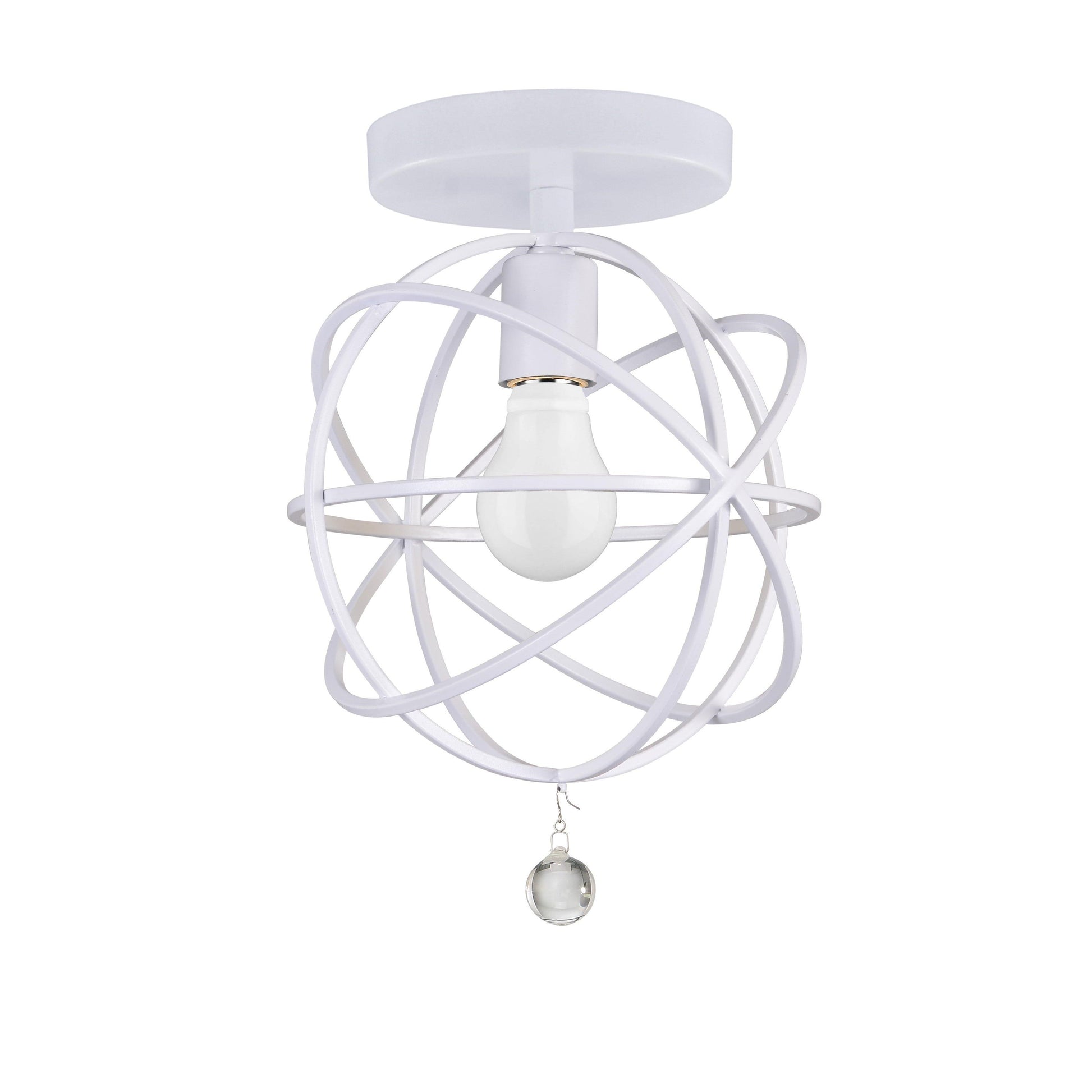 Crystorama Solaris 9220-WW_CEILING – 9 Inch – 1 Light – Semi Flush Mount Light – Wet White – Damp Rated