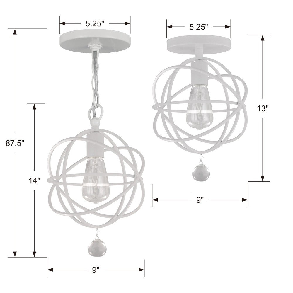 Crystorama SOLARIS 9220-WW_CEILING Flush Mount Contemporary - Wet White