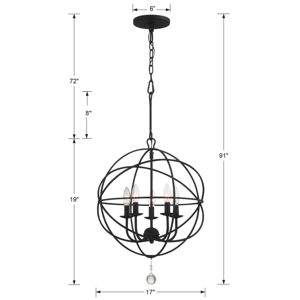 Crystorama SOLARIS 9224-BK Mini Chandelier Contemporary - Black