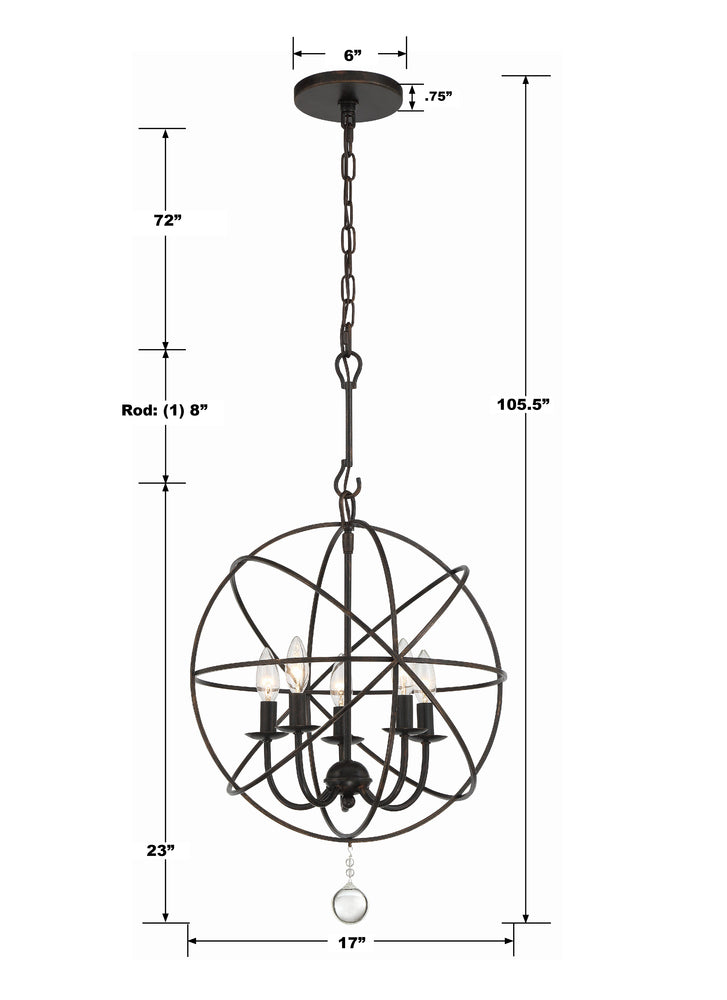 Crystorama SOLARIS 9224-EB Mini Chandelier Contemporary - English Bronze