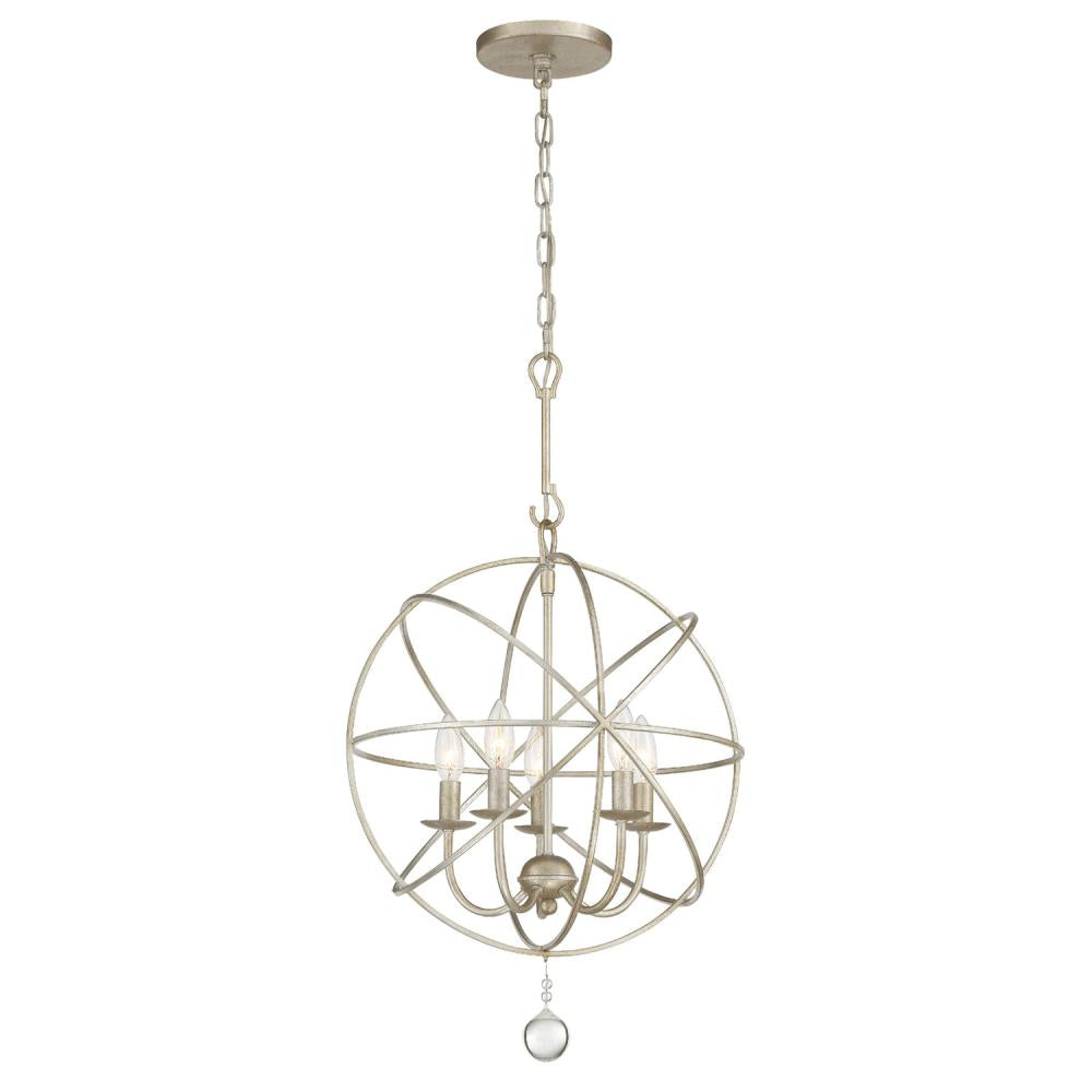 Crystorama SOLARIS 9224-OS Mini Chandelier Contemporary - Olde Silver