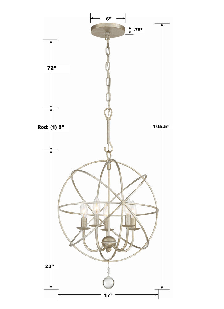 Crystorama SOLARIS 9224-OS Mini Chandelier Contemporary - Olde Silver