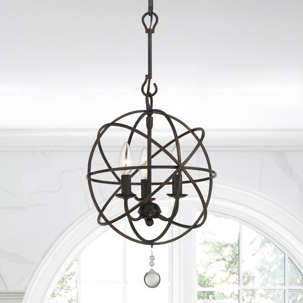 Crystorama SOLARIS 9225-EB Mini Chandelier Contemporary - English Bronze