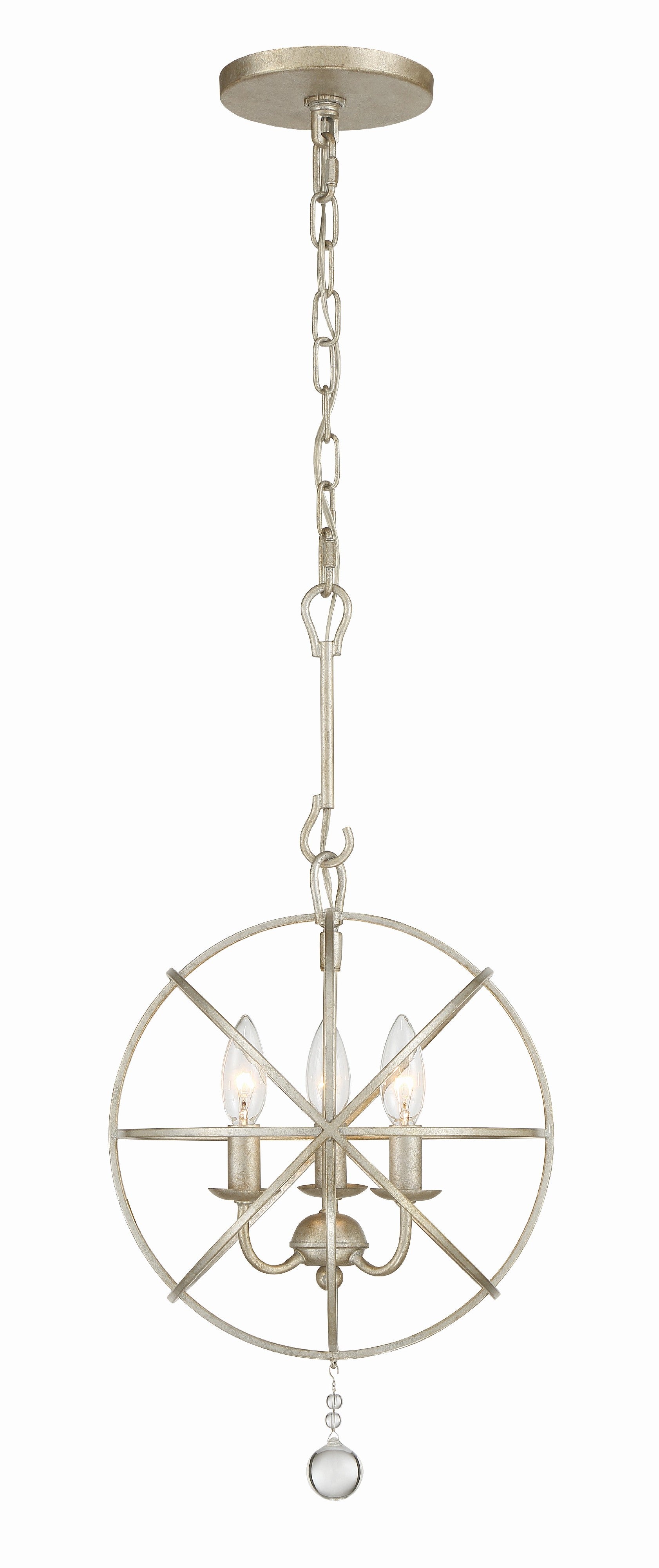 Crystorama Solaris 9225-OS – 12.5 Inch – 3 Light – Chandelier – Olde Silver – Damp Rated