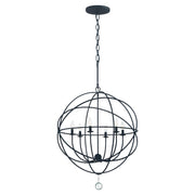 Crystorama 9226-BK Chandelier, 6 Light, Minimalist Design, Black